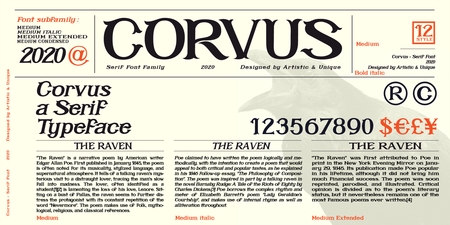 Beispiel einer Corvus-Schriftart #10
